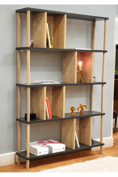 Hanah Home Peka-0045 Antracita y Roble